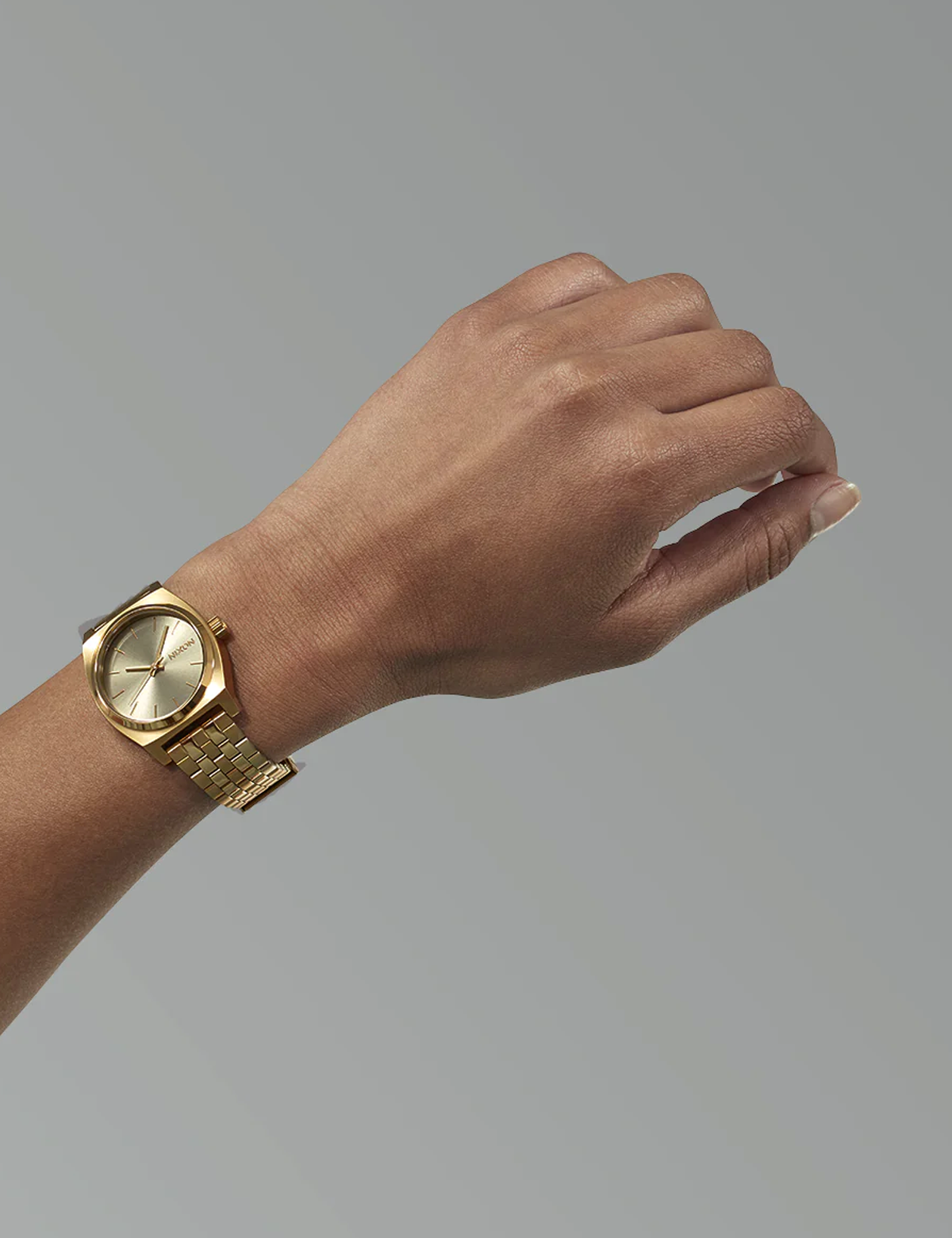 NIXON MEDIUM TIME TELLER LIGHT GOLD VINTAGE WHITE