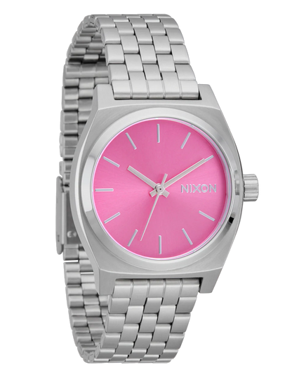 NIXON MEDIUM TIME TELLER SILVER PINK