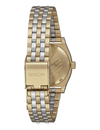 NIXON SMALL TIME TELLER LIGHT GOLD  SILVER VINTAGE WHITE