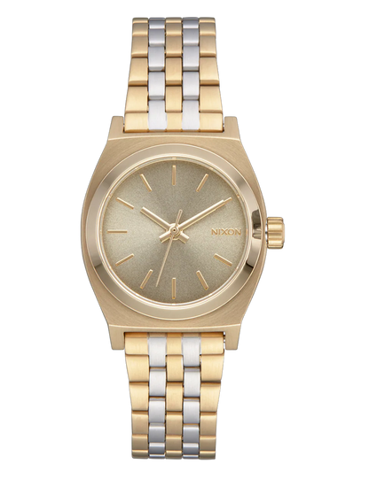 NIXON SMALL TIME TELLER LIGHT GOLD  SILVER VINTAGE WHITE