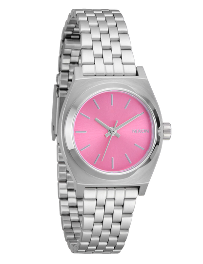 NIXON SMALL TIME TELLER SILVER PINK