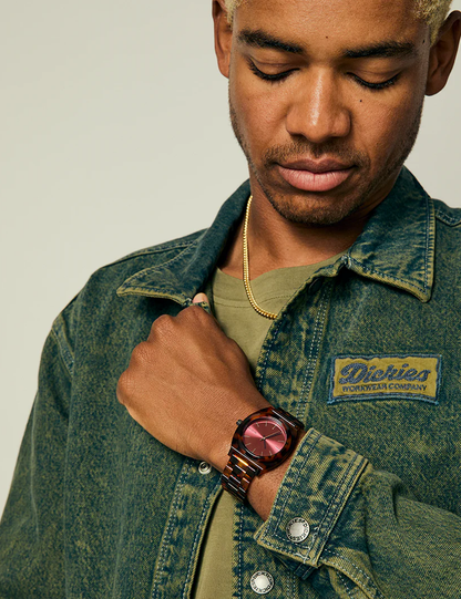 NIXON THE TIME TELLER ACETATE TORTOISE OXBLOOD