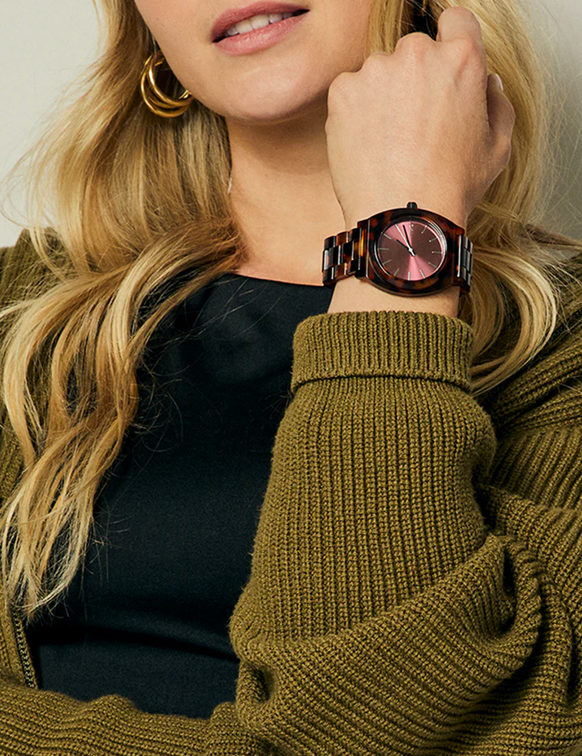 NIXON THE TIME TELLER ACETATE TORTOISE OXBLOOD