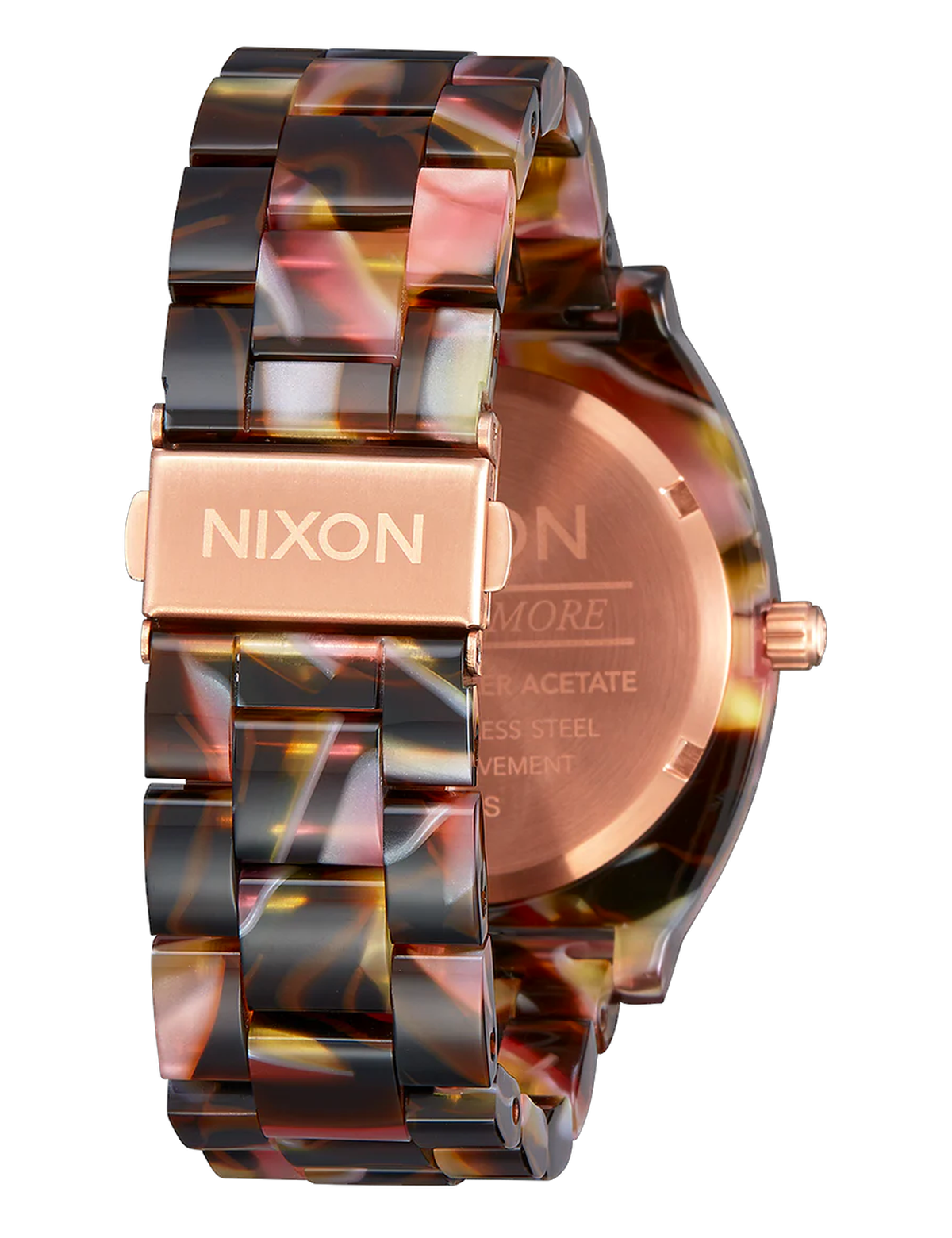 NIXON TIME TELLER ACETATE ROSE GOLD PINK TORTOISE