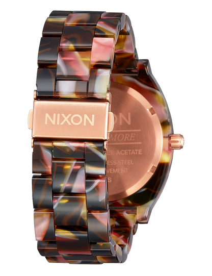 NIXON TIME TELLER ACETATE ROSE GOLD PINK TORTOISE