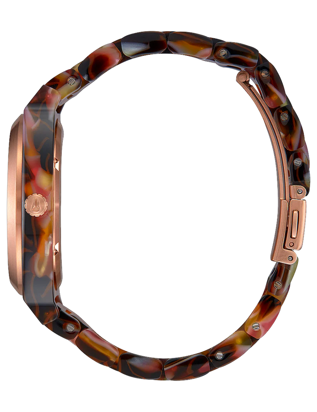 NIXON TIME TELLER ACETATE ROSE GOLD PINK TORTOISE