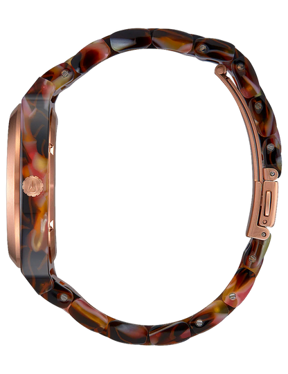 NIXON TIME TELLER ACETATE ROSE GOLD PINK TORTOISE