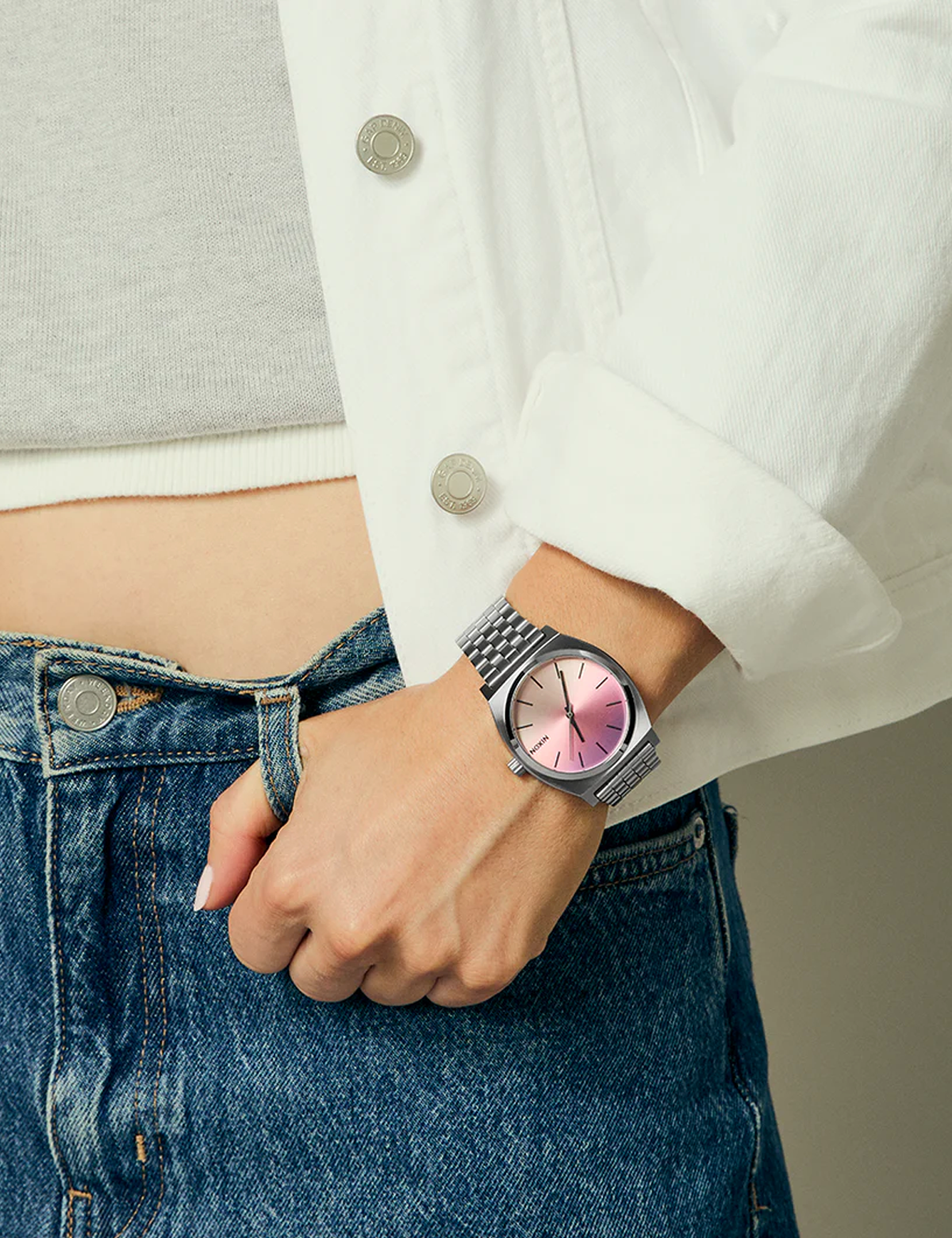 NIXON TIME TELLER SILVER DAWN