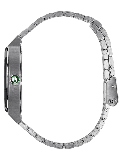 NIXON TIME TELLER SILVER GREEN SUNRAY