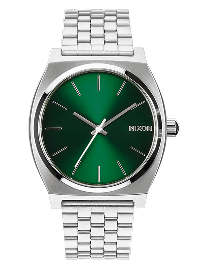 NIXON TIME TELLER SILVER GREEN SUNRAY