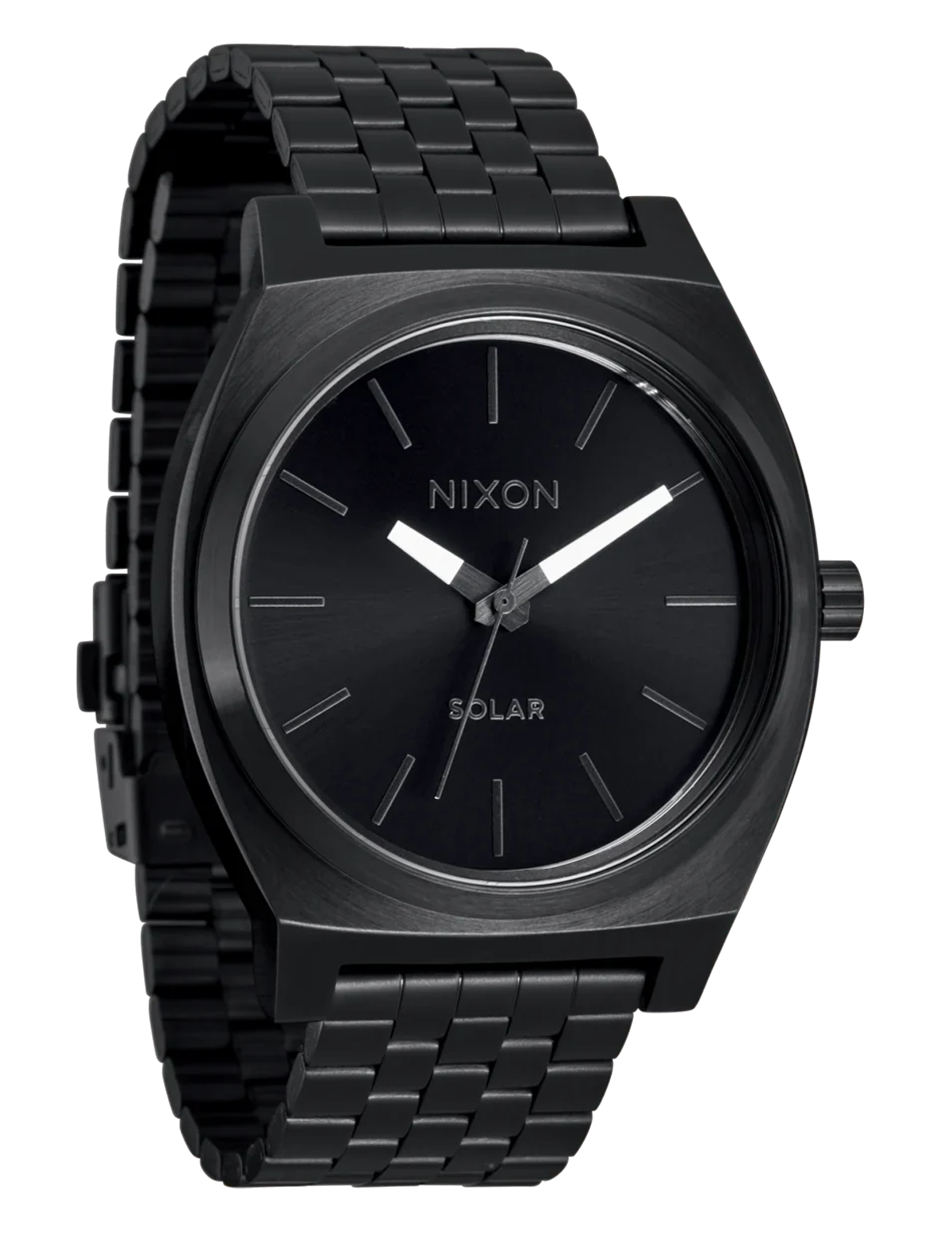 NIXON TIME TELLER SOLAR ALL BLACK  WHITE