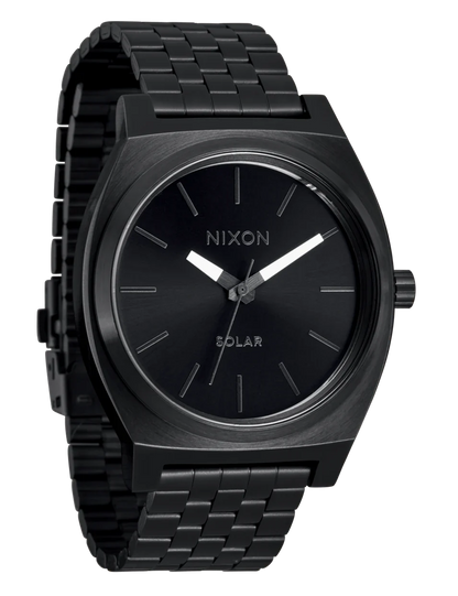 NIXON TIME TELLER SOLAR ALL BLACK  WHITE