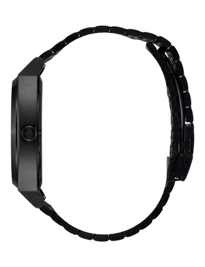 NIXON TIME TELLER SOLAR ALL BLACK  WHITE