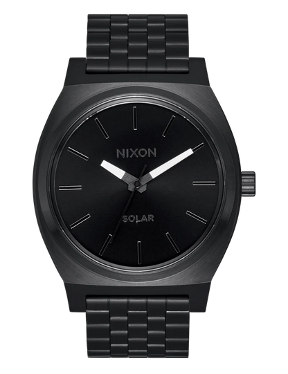 NIXON TIME TELLER SOLAR ALL BLACK  WHITE