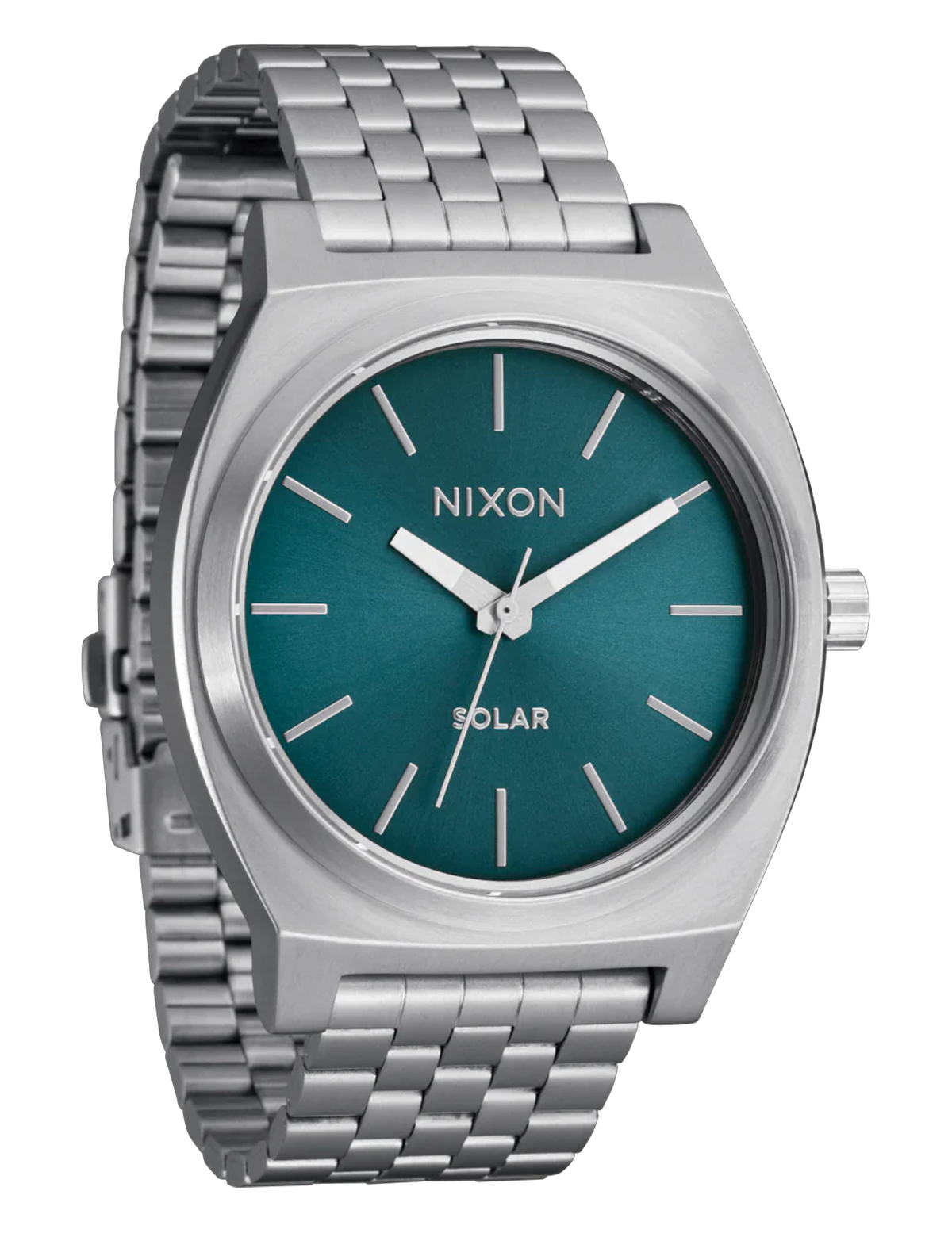 NIXON TIME TELLER SOLAR SILVER  DUSTY BLUE SUNRAY