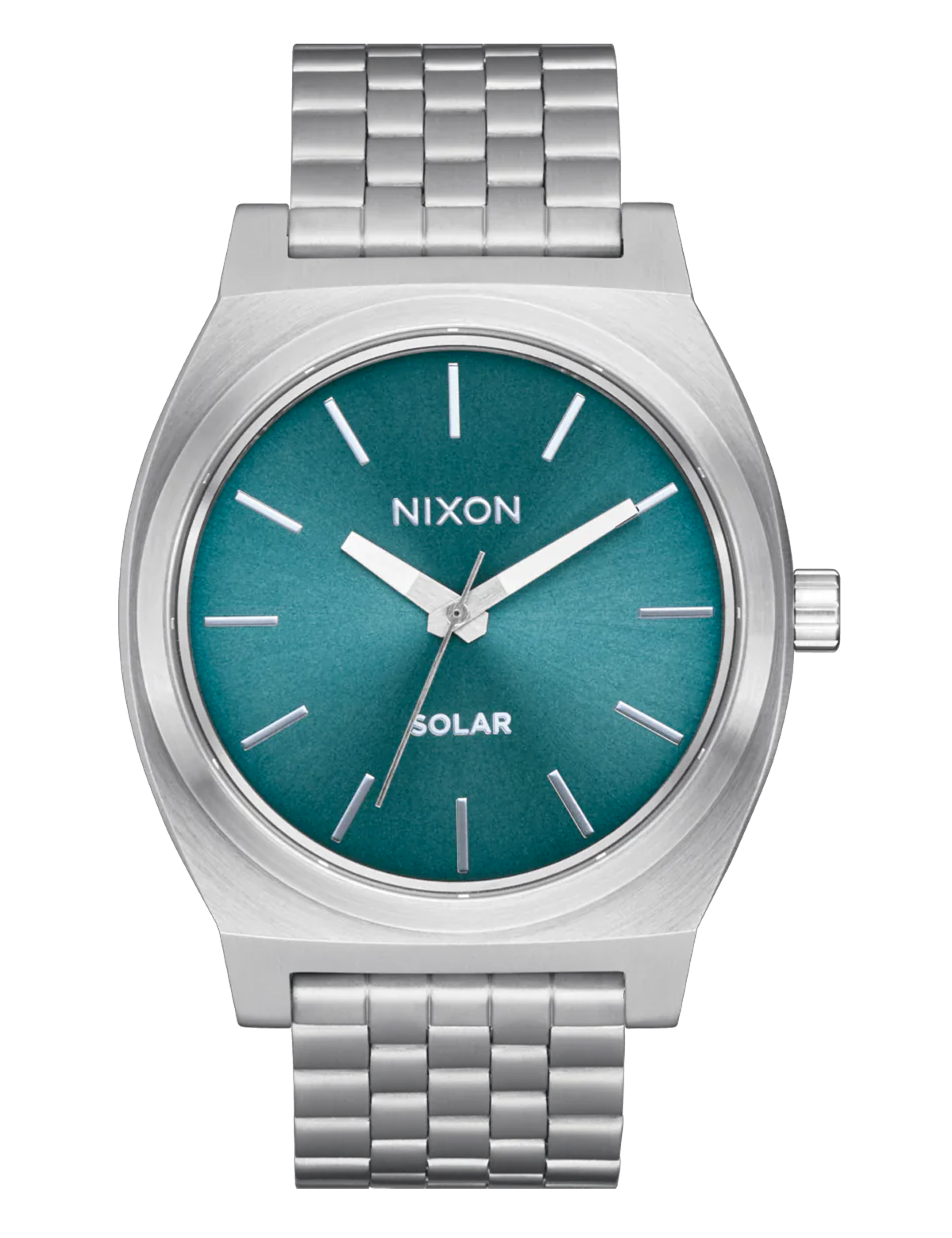 NIXON TIME TELLER SOLAR SILVER  DUSTY BLUE SUNRAY