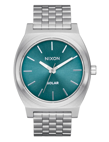 NIXON TIME TELLER SOLAR SILVER  DUSTY BLUE SUNRAY