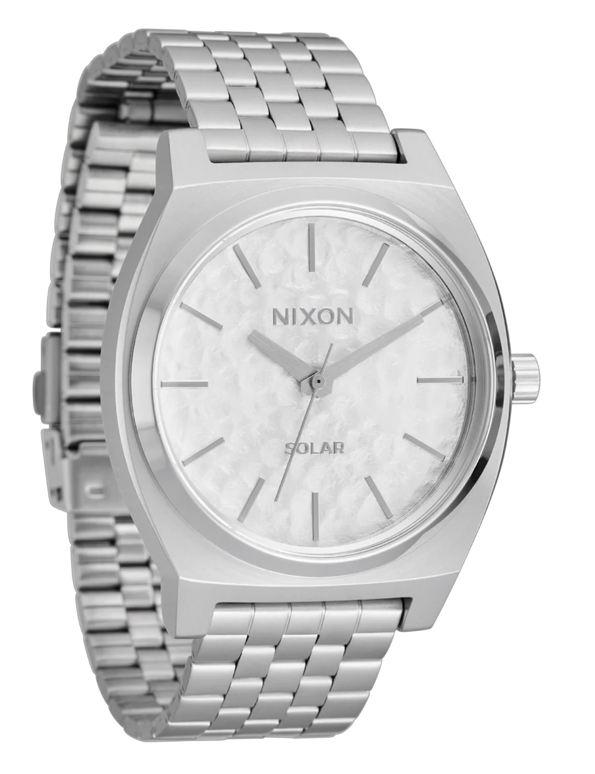 NIXON TIME TELLER SOLAR SILVER SNOW
