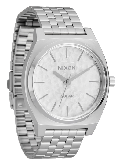 NIXON TIME TELLER SOLAR SILVER SNOW