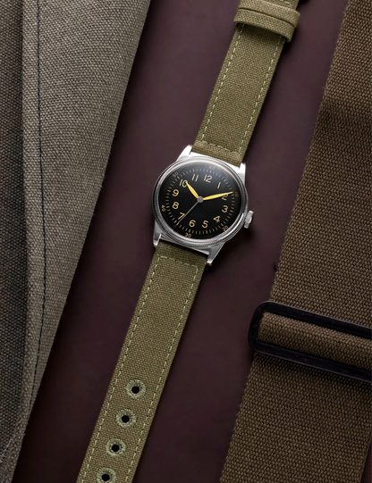 PRAESIDUS A-11 TYPE 44 32MM PATINA GREEN CANVAS