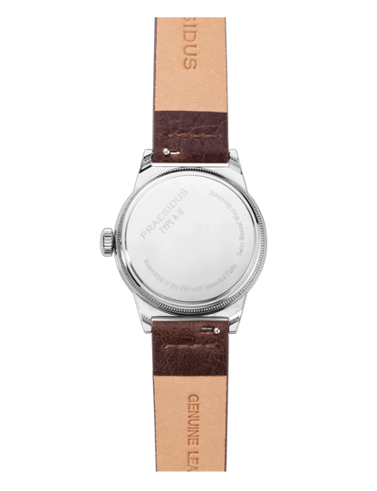 PRAESIDUS A-11 TYPE 44 32MM WHITE DARK BROWN LEATHER