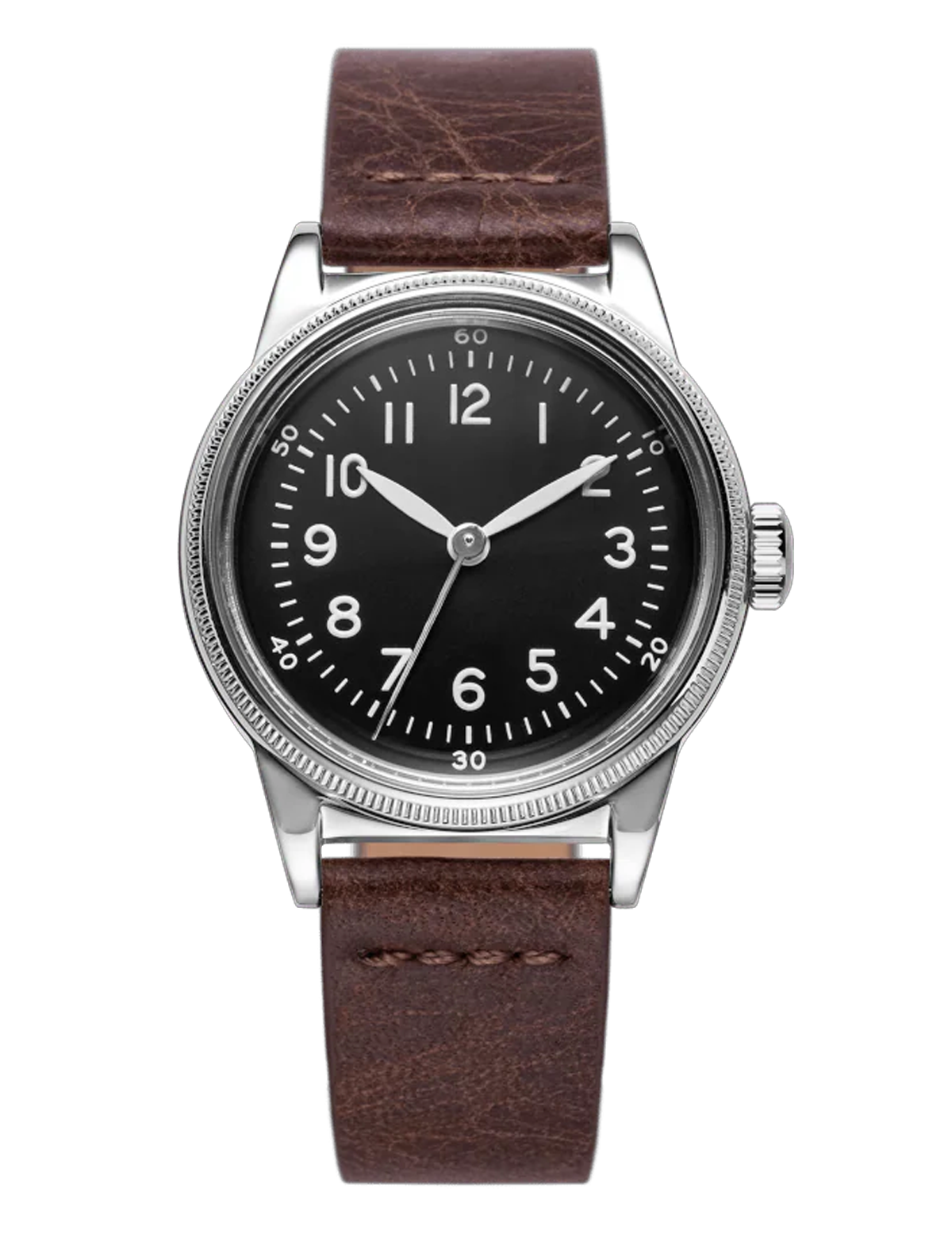 PRAESIDUS A-11 TYPE 44 32MM WHITE DARK BROWN LEATHER