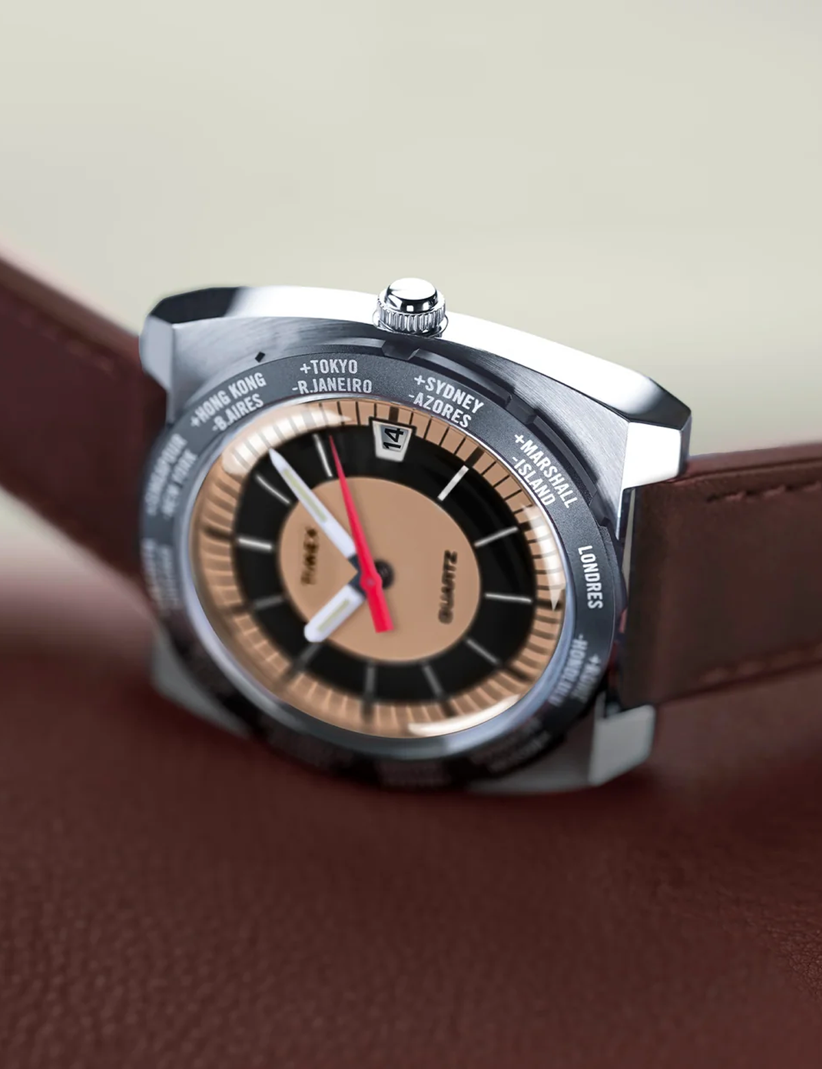 Q TIMEX 1972 WORLD TIME REISSUE 39MM TW2Y31300