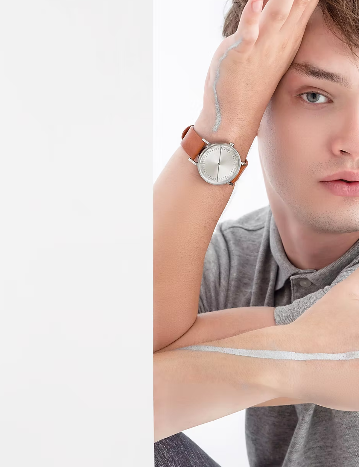 SIMPL WATCH ONE COLLECTION  SILVER TAN