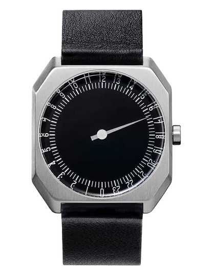 SLOW JO 06 / BLACK LEATHER SILVER CASE