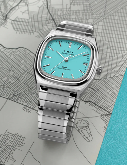 TIMEX AUTOMATIC 1983 E-LINE REISSUE 34MM BLUE