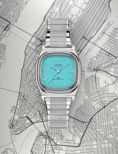 TIMEX AUTOMATIC 1983 E-LINE REISSUE 34MM BLUE