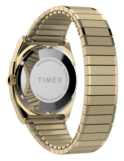 TIMEX AUTOMATIC 1983 E-LINE REISSUE 34MM GOLD GREEN TW2Y677