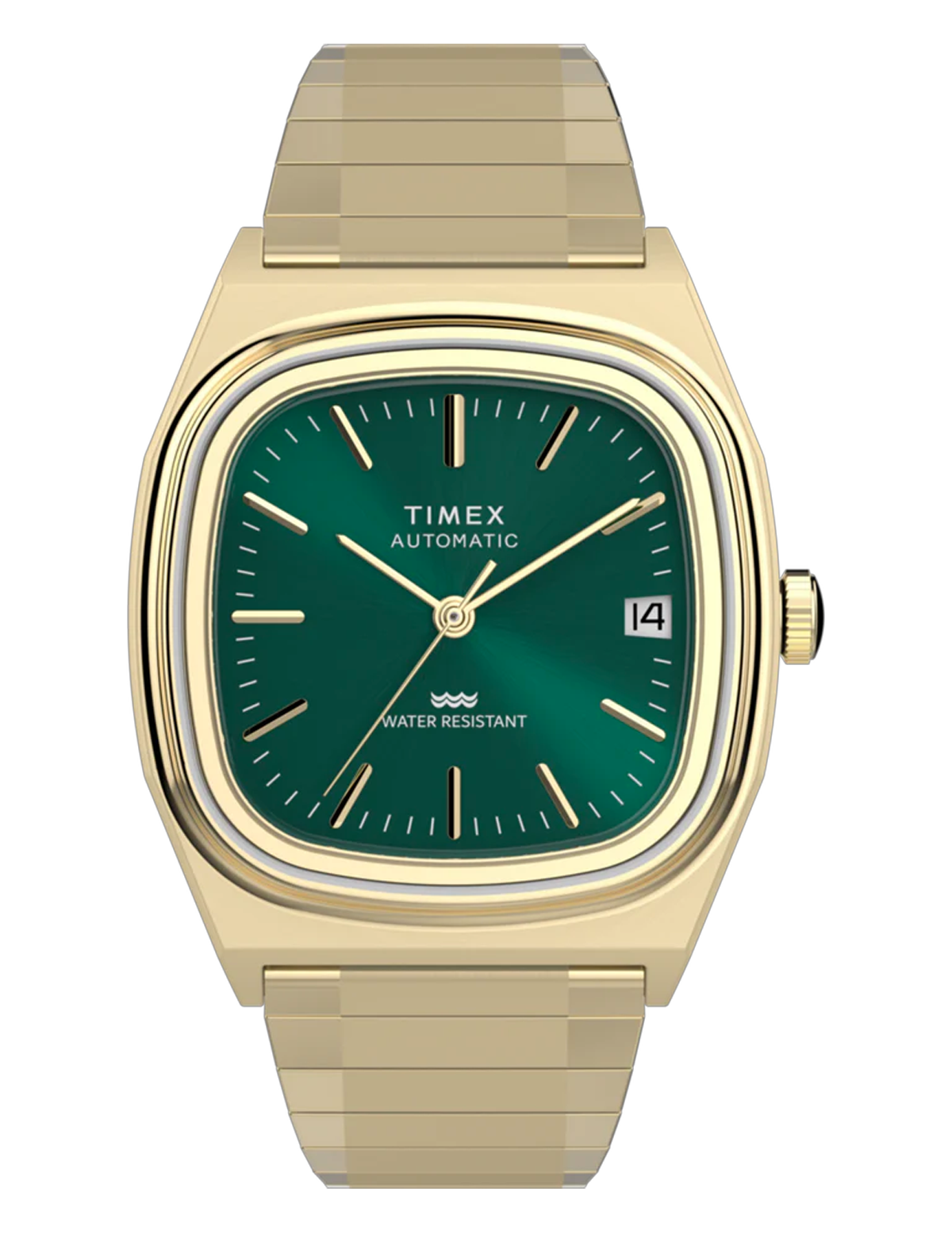 TIMEX AUTOMATIC 1983 E-LINE REISSUE 34MM GOLD GREEN TW2Y677