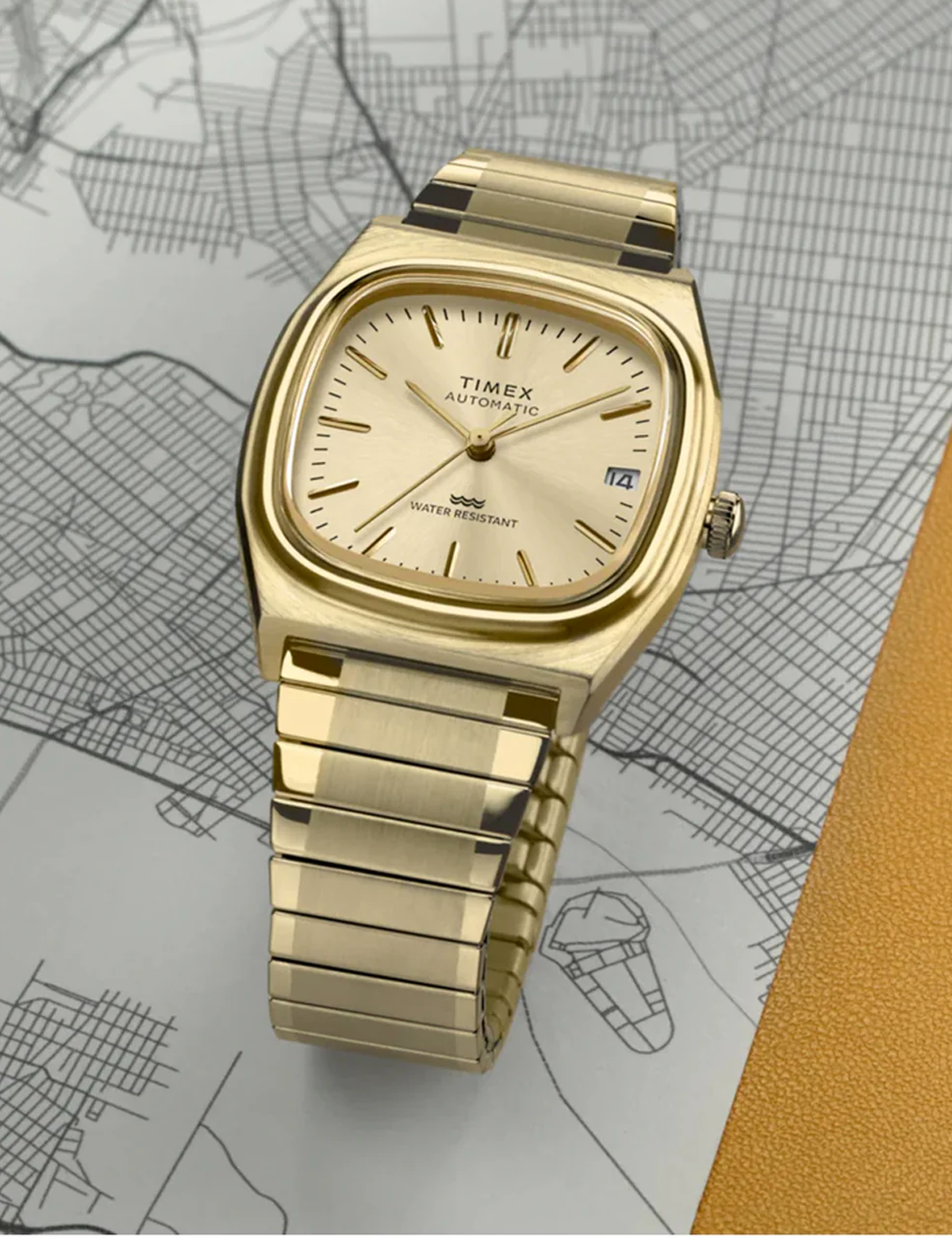 TIMEX AUTOMATIC 1983 E-LINE REISSUE 34MM GOLD TW2Y072