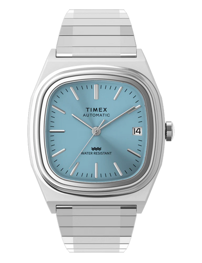 TIMEX AUTOMATIC 1983 E-LINE REISSUE 34MM LIGHT BLUE