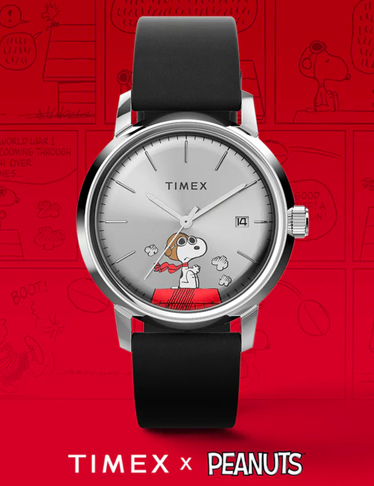TIMEX MARLIN X PEANUTS SNOOPY FLYING ACE AUTOMATIQUE TW2W496