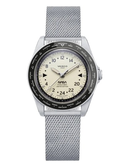 VASCO NASA® WORLDTIMER ACIER GRIS MAT