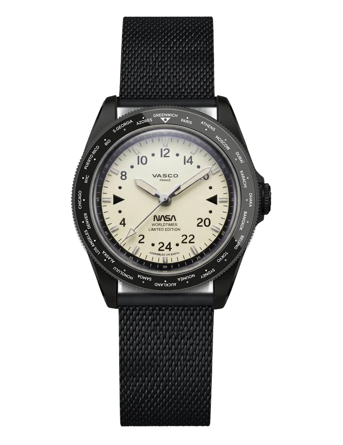 VASCO NASA® WORLDTIMER ACIER NOIR